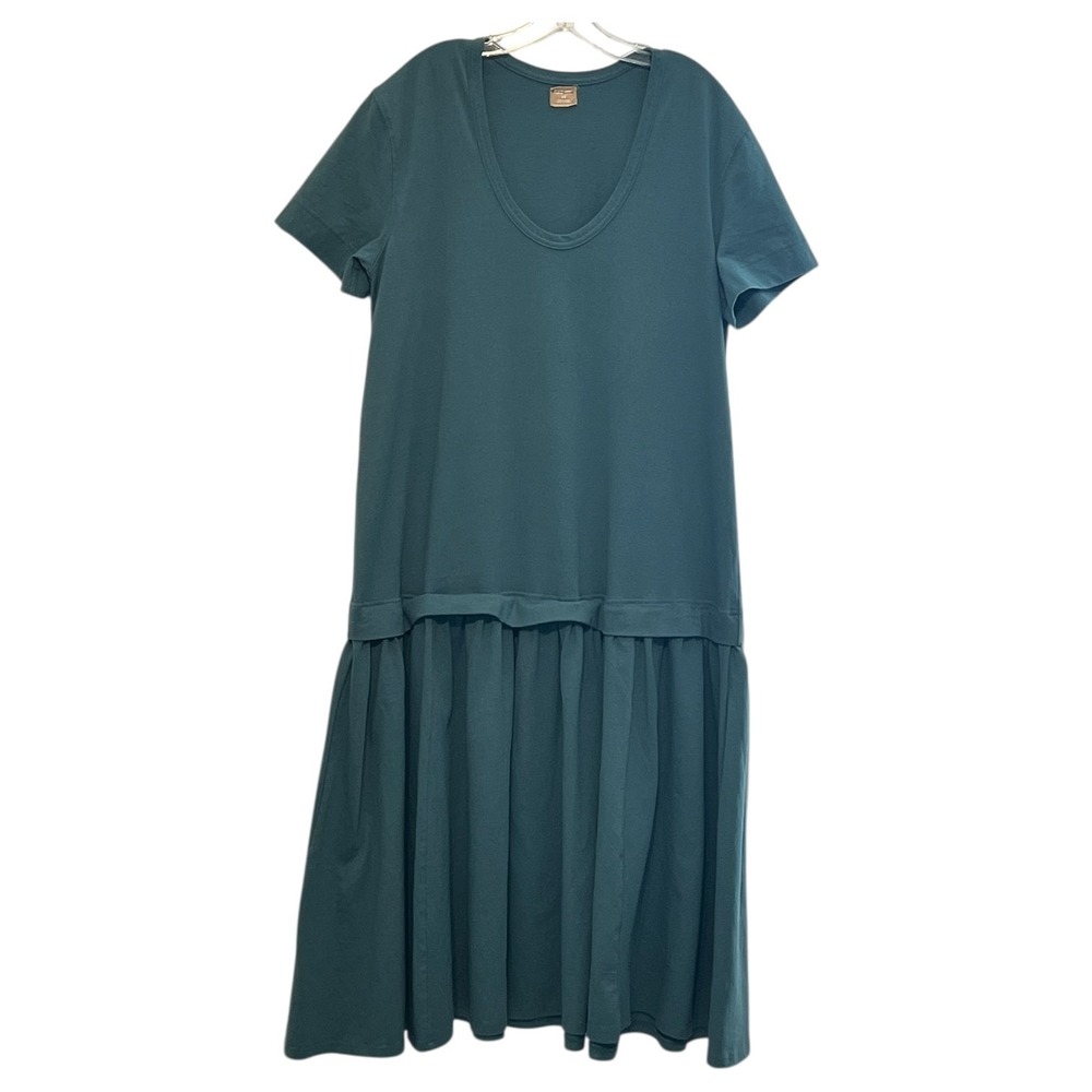 Free People Herron Drop Waist Maxi Dress Small Cotton Tiered Boho Green‎ - Picture 11 of 14